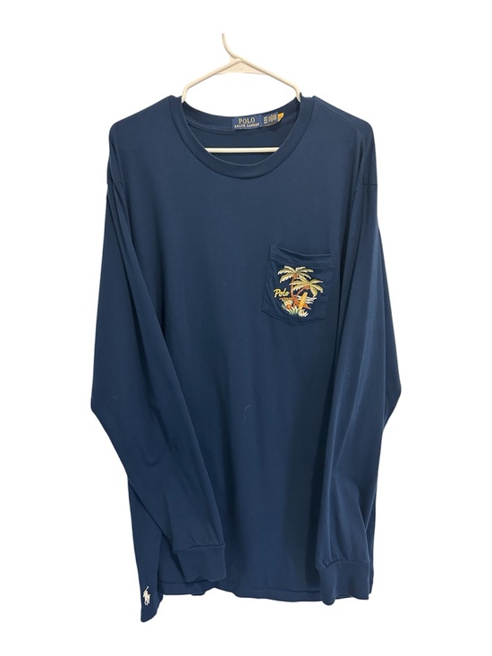 Ralph Lauren Other - Polo by Ralph Lauren Navy Embroidered Long-Sleeve Pocket Tee